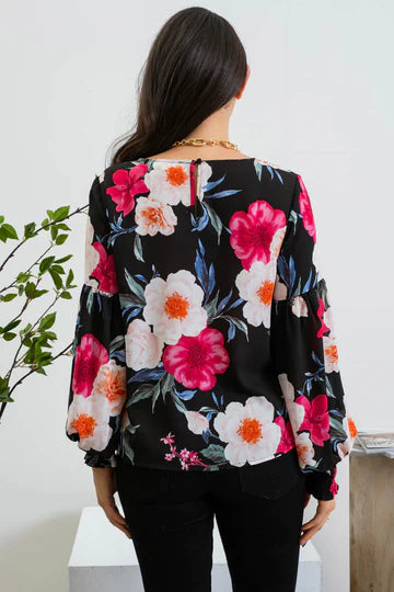 Black Floral Top