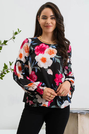 Black Floral Top