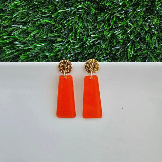 Mia Earrings - Orange Glitter