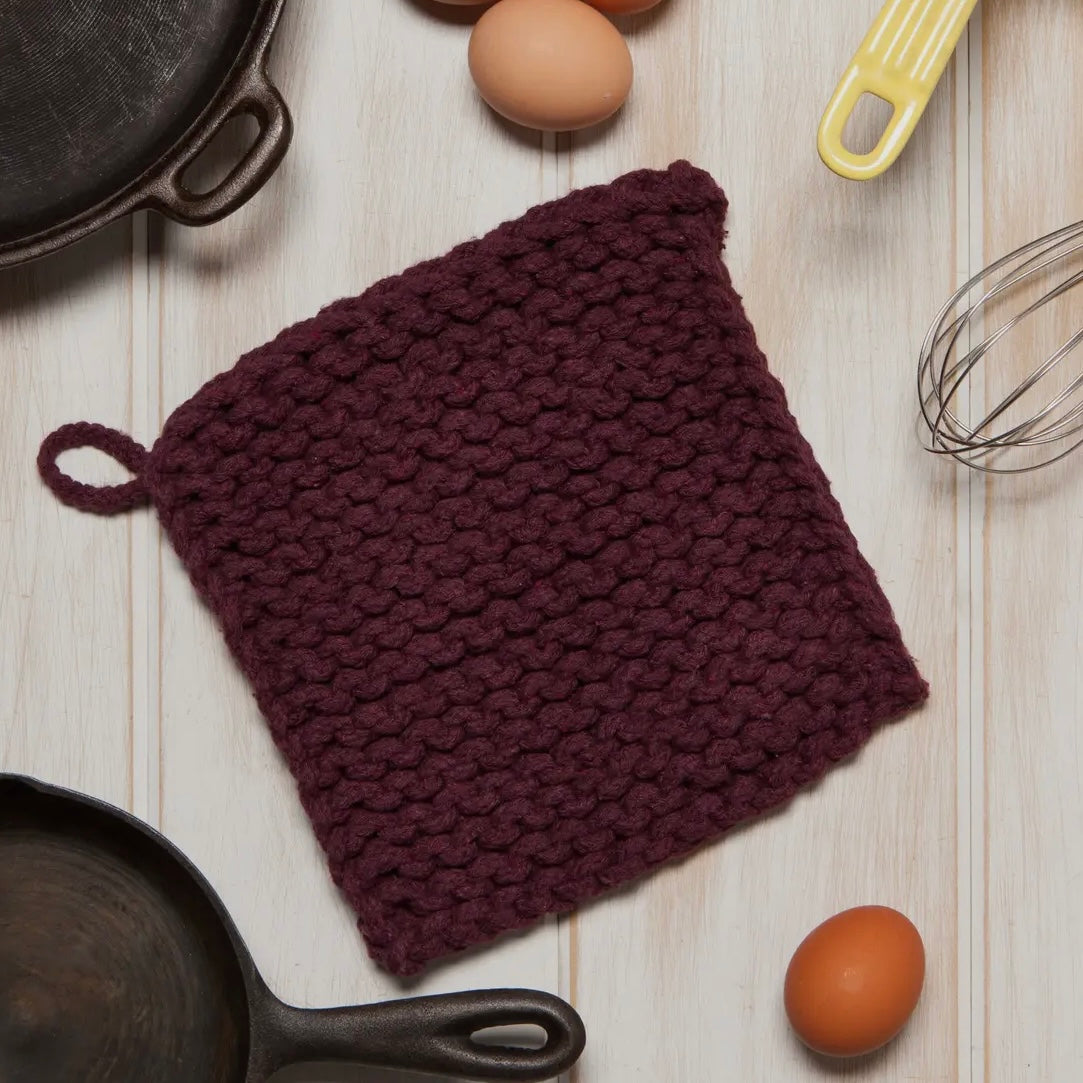 Wine Knit Potholder