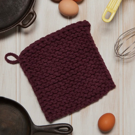 Wine Knit Potholder