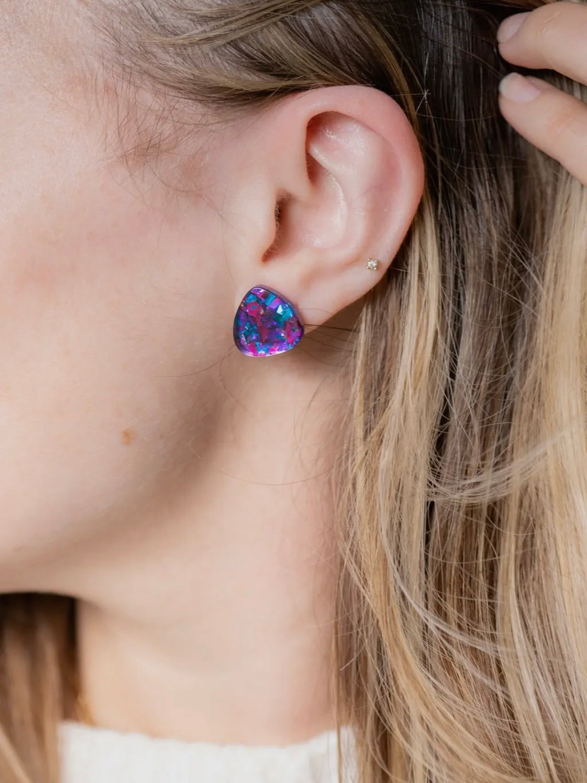 Purple Gemma Studs