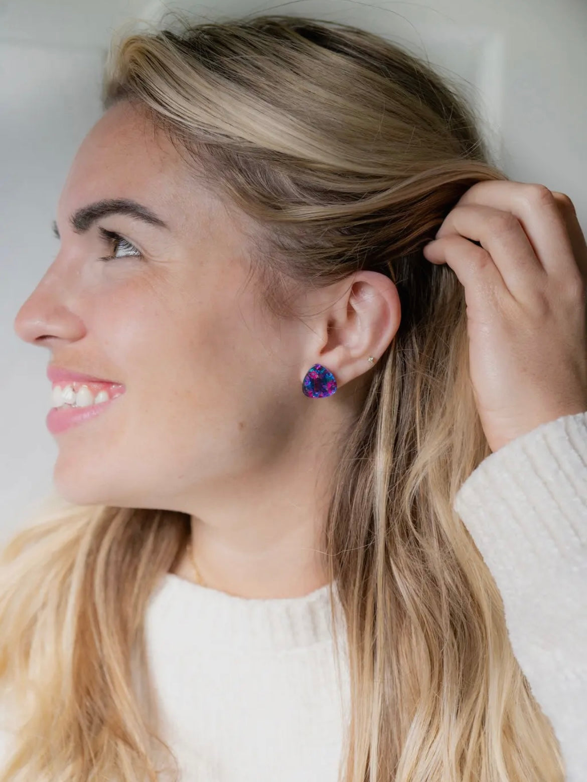 Purple Gemma Studs