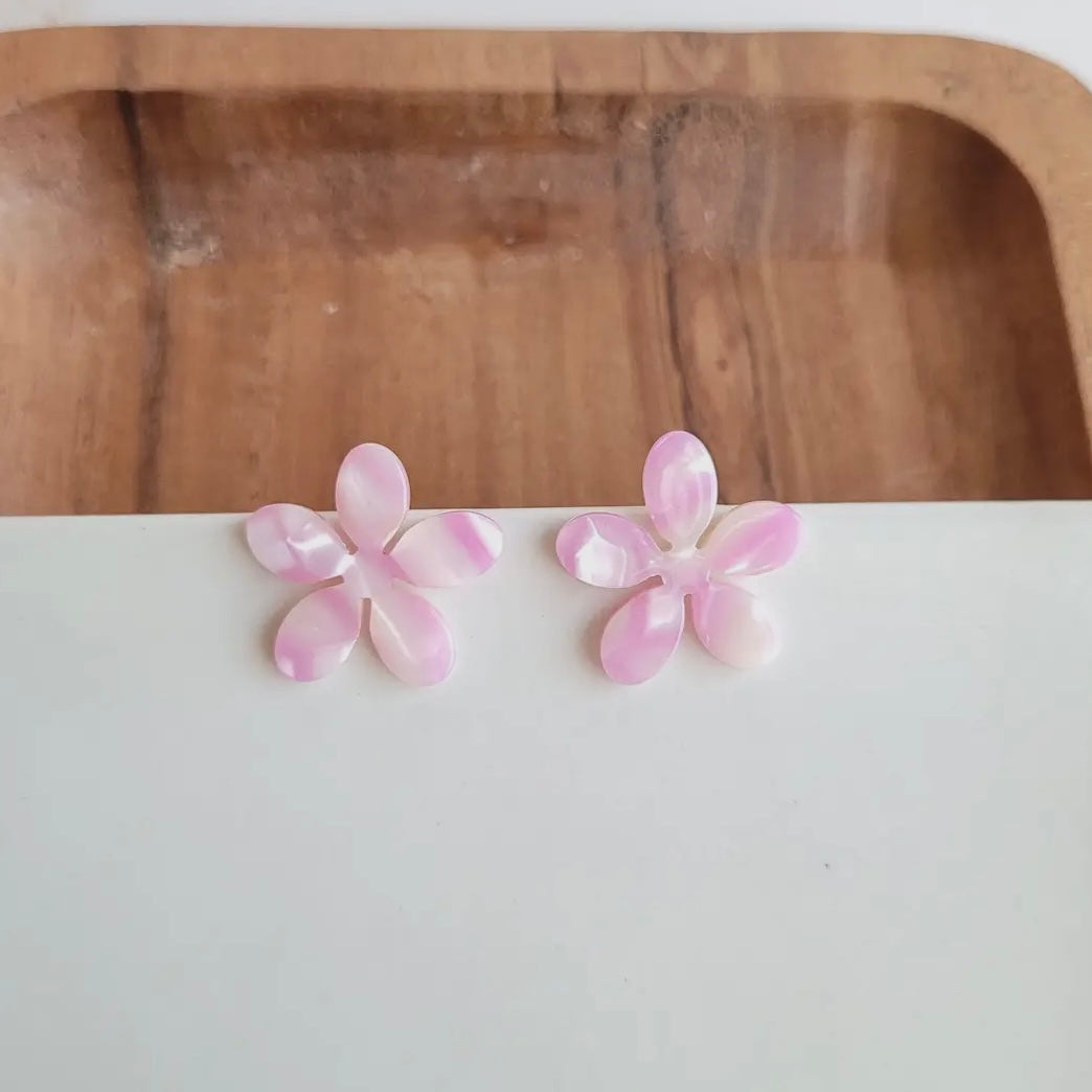 Bubblegum Pink Blossom Studs