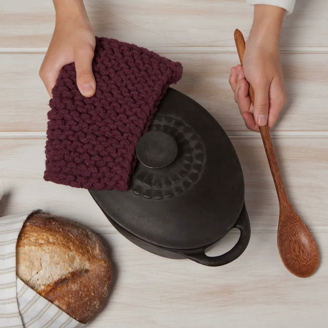 Wine Knit Potholder