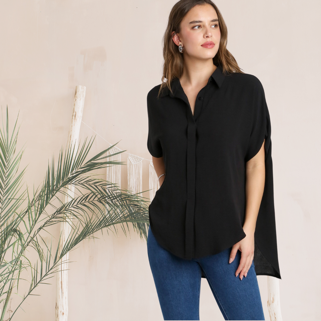 Black Button Up Blouse