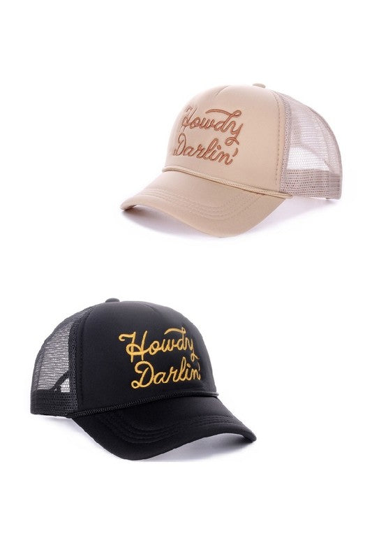 Howdy Darlin Trucker Hat - Ash Mocha