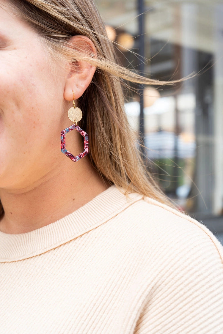 Lennox Earrings - Magenta